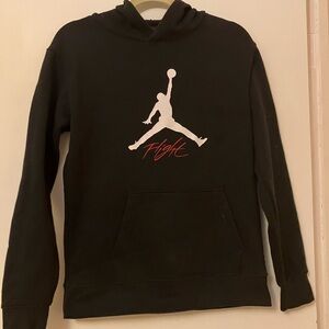Jordan by Nike Black Hoodie with Red and White Logo - 13 to 16 years old.
